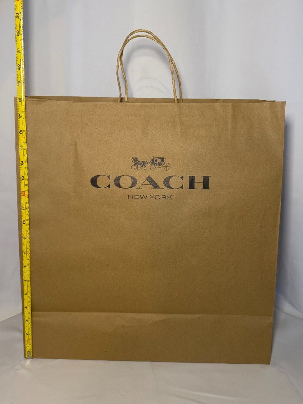 Authentic Coach New York Large Brown Paper Shopping/Gift Bag 18.5x18x7 2025 EUC